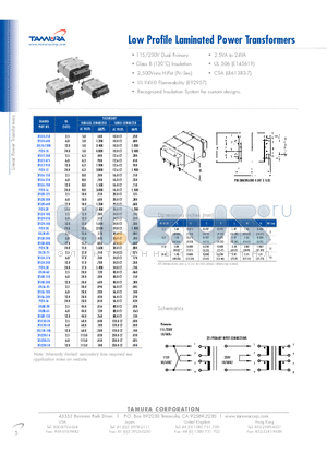 3FL10-600 datasheet - Low Profile Laminated Power Transformers