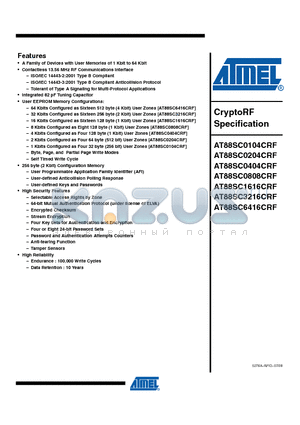 AT88SC0404CRF datasheet - CryptoRF Specification