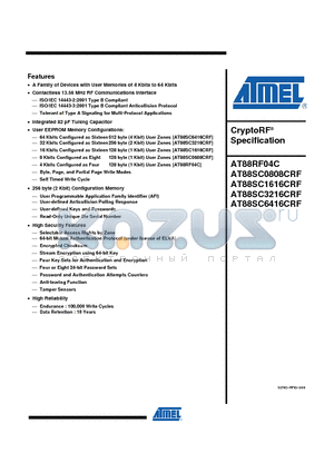 AT88SC3216CRF datasheet - CryptoRF Specification