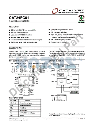 CAT24FC01LITE13 datasheet - 1-kb I2C Serial EEPROM