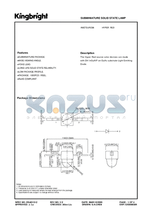 AM27SURC08 datasheet - SUBMINIATURE SOLID STATE LAMP