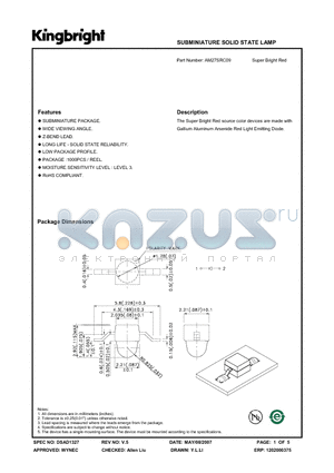 AM27SRC09 datasheet - SUBMINIATURE SOLID STATE LAMP