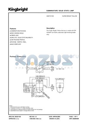 AM27SYC09 datasheet - SUBMINIATURE SOLID STATE LAMP