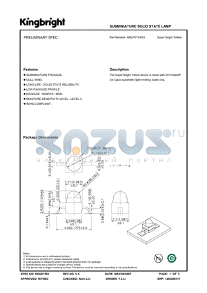 AM27SYCK03 datasheet - SUBMINIATURE SOLID STATE LAMP