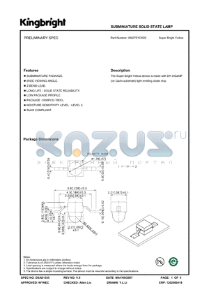 AM27SYCK09 datasheet - SUBMINIATURE SOLID STATE LAMP