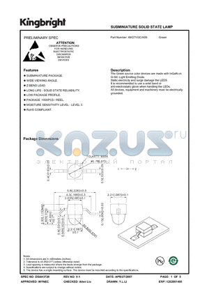 AM27VGC/A09 datasheet - SUBMINIATURE SOLID STATE LAMP