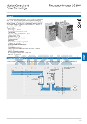 3G3MV-A4002 datasheet - Frequency Inverter