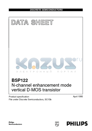 BSP122 datasheet - N-channel enhancement mode vertical D-MOS transistor