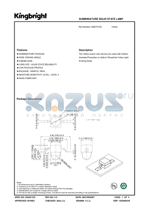 AM27YC09 datasheet - SUBMINIATURE SOLID STATE LAMP