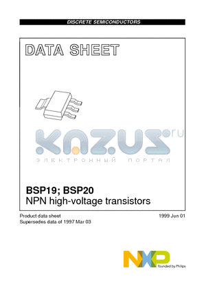 BSP19 datasheet - NPN high-voltage transistors