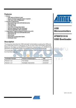 AT89C5131A datasheet - USB Microcontrollers