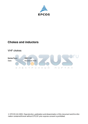 B82111B0000C011 datasheet - Chokes and inductors