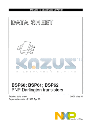 BSP60 datasheet - PNP Darlington transistors