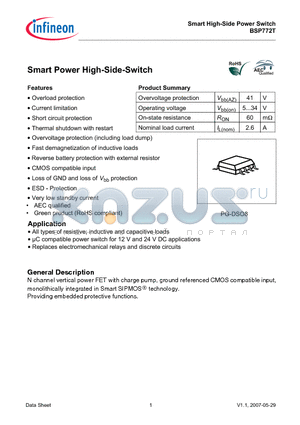 BSP772T datasheet - Smart High-Side Power Switch