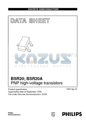 BSR20 datasheet - PNP high-voltage transistors