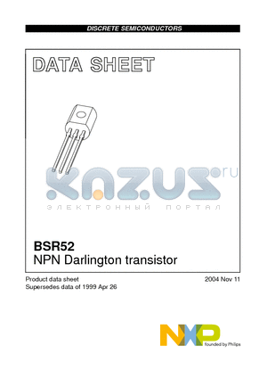 BSR52 datasheet - NPN Darlington transistor