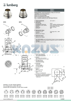 031514 datasheet - Rundsteckverbinder mit Schraubverschluss nach IEC 60130-9 und AISG-Spezifikation, IP 68