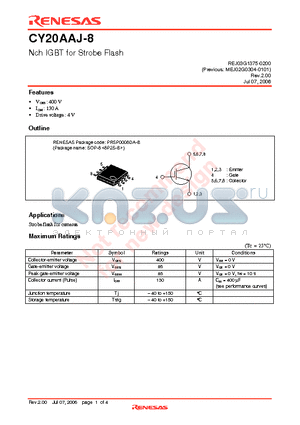 CY20AAJ-8-T13 datasheet - Nch IGBT for Strobe Flash