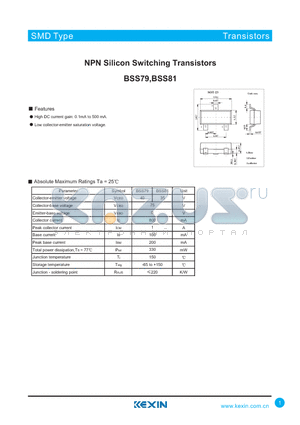 BSS79 datasheet - NPN Silicon Switching Transistors