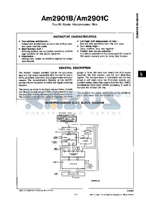 AM2901B datasheet - FOUR-BIT BIPOLAR MICROPROCESSOR SLICE