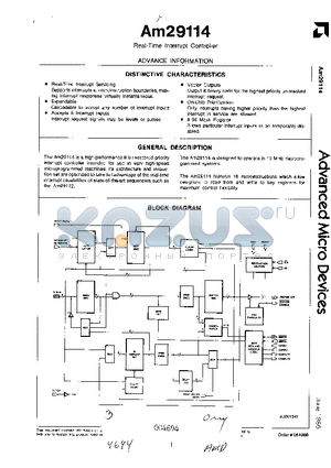 AM29117 datasheet - Real-Time Interrupt Controller