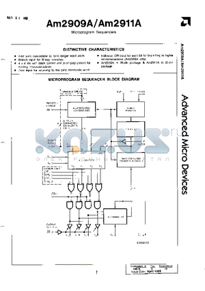 AM2911APC datasheet - MICROPROGRAM SEQUENCER BLOCK DIAGRAM