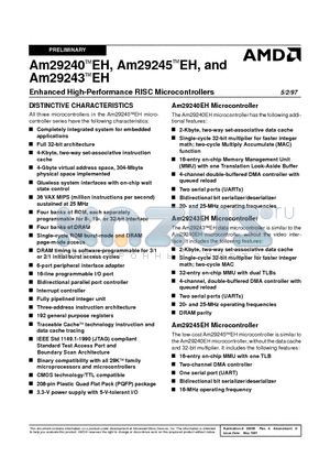 AM29240EH datasheet - Enhanced High-Performance RISC Microcontrollers