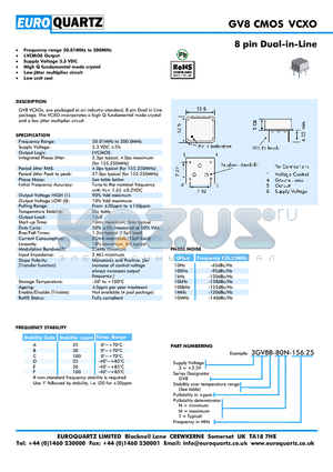 3GV8A-80M-156.25 datasheet - 8 pin Dual-in-Line