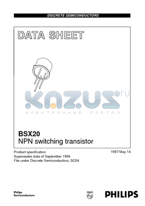 BSX20 datasheet - NPN switching transistor