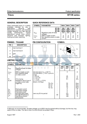 BT136 datasheet - Triacs