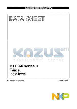 BT136X600D.127 datasheet - Triacs logic level
