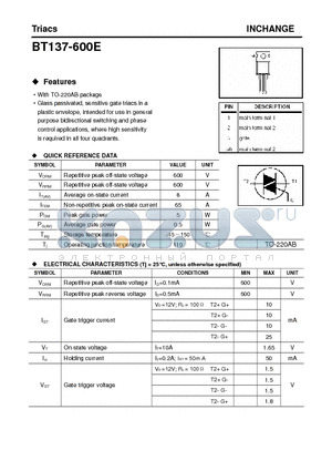 BT137-600E datasheet - Triacs