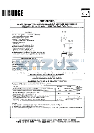 3KP13 datasheet - GLASS PASSIVATED JUNCTION TRANSIENT VOLTAGE SUPPRESSOR VOLTAGE-5.0 to 170 Volts