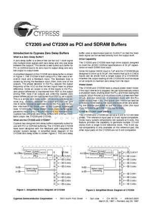 CY2305SC-1 datasheet - CY2305 and CY2309 as PCI and SDRAM Buffers
