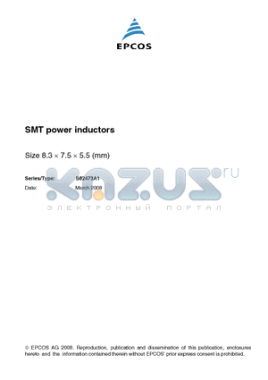 B82473A1334K000 datasheet - SMT power inductors