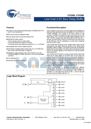CY2305SC-1T datasheet - Low Cost 3.3V Zero Delay Buffer