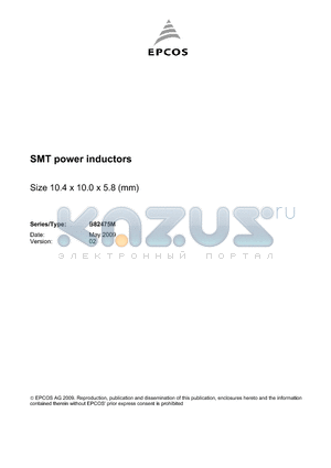 B82475M1224K000 datasheet - SMT power inductors