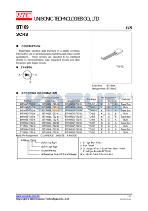 BT169E-T92-B datasheet - SCRS