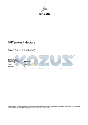 B82477P2102M000 datasheet - SMT power inductors