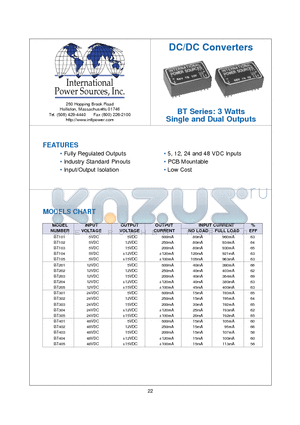 BT302 datasheet - DC/DC Converters