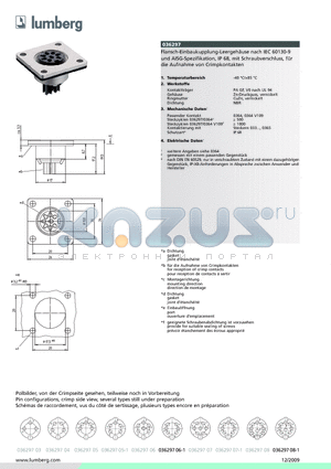 03629707 datasheet - Flansch-Einbaukupplung-Leergeh^se nach IEC 60130-9