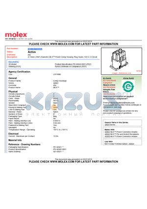 0366480005 datasheet - 2.13mm (.084