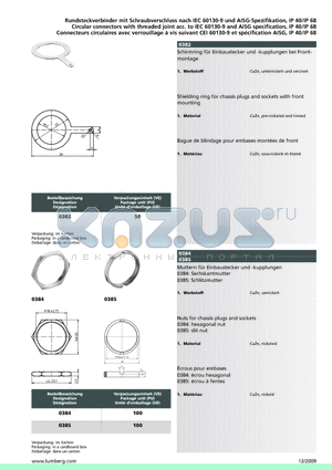 0385 datasheet - Rundsteckverbinder mit Schraubverschluss nach IEC 60130-9 und AISG-Spezifikation, IP 40/IP 68