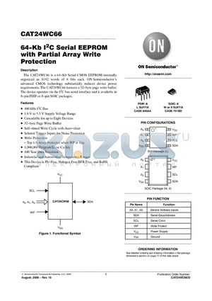 CAT24WC66LA-T2C datasheet - 64-Kb I2C Serial EEPROM with Partial Array Write Protection