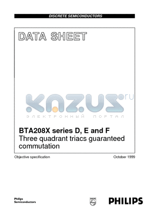 BTA208X-600D datasheet - Three quadrant triacs guaranteed commutation