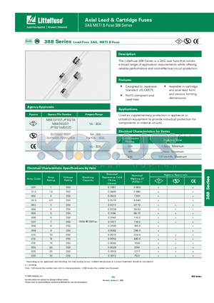 038812MXP datasheet - Axial Lead & Cartridge Fuses