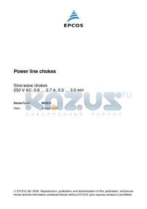 B82614R2172A030 datasheet - Power line chokes