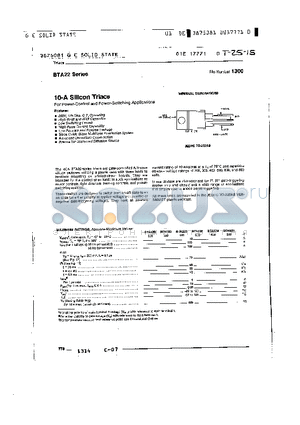 BTA22D datasheet - 10-A SILICON TRIACS