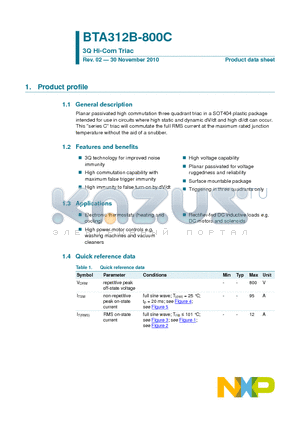 BTA312B-800C datasheet - 3Q Hi-Com Triac