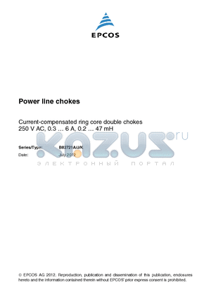 B82721A2401N20 datasheet - Power line chokes